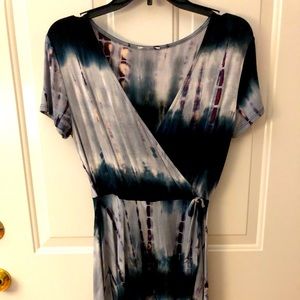 Wrap tie dye dress.